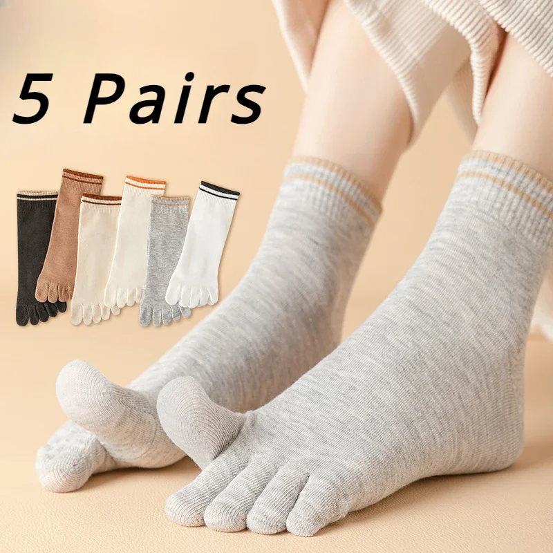 Pilates Yoga Youtube - 1/5 Paar Damen-Baumwollsocken mit fünf Zehen,